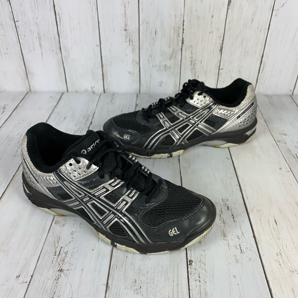 Asics Gel-Rocket Shoes Women’s Size 9.5 Athletic Running B053N Black Silver - Picture 3 of 12
